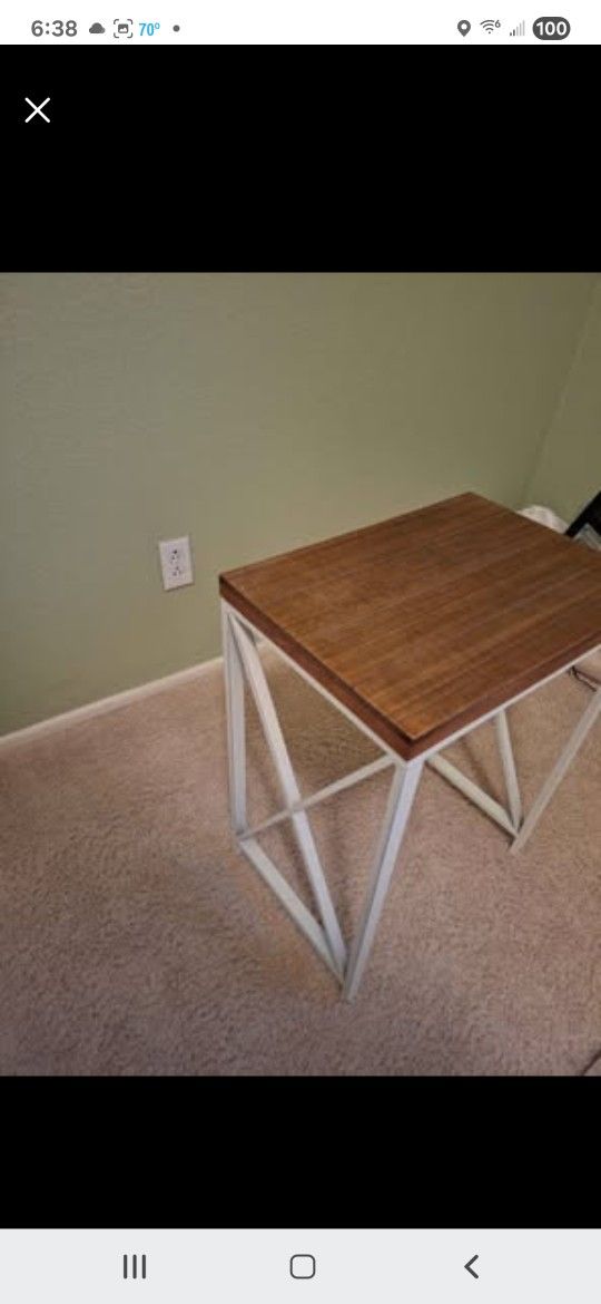 Wood and Metal Side Table