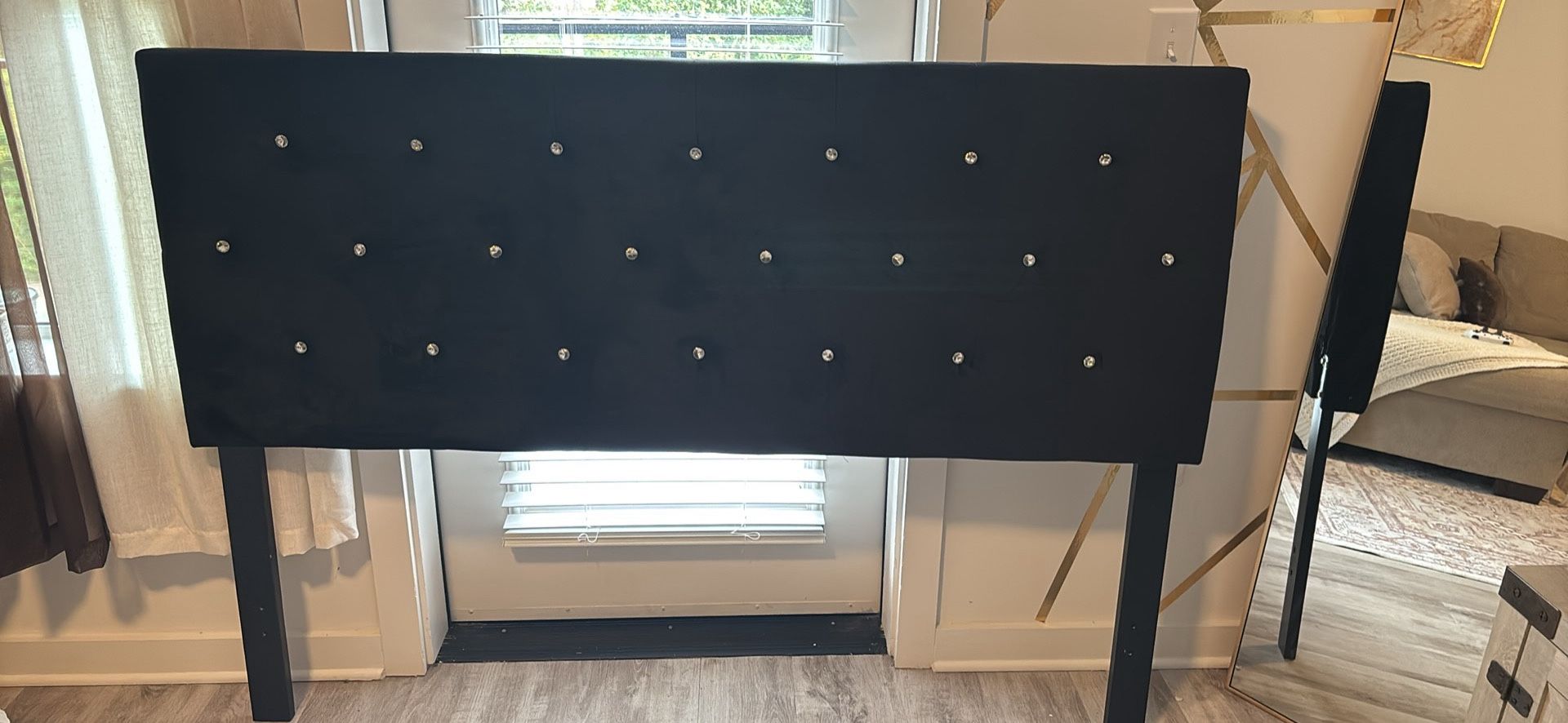 Wayfair Queen size black Suede Headboard