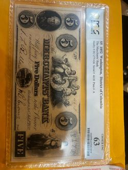 Uncirculated Washington DC $5 1852 PCGS