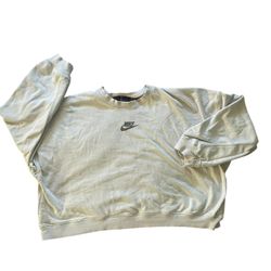 Nike Womens 2XL Cream Long-Sleeve Crew Neck Cropped Vented Sweatshirt