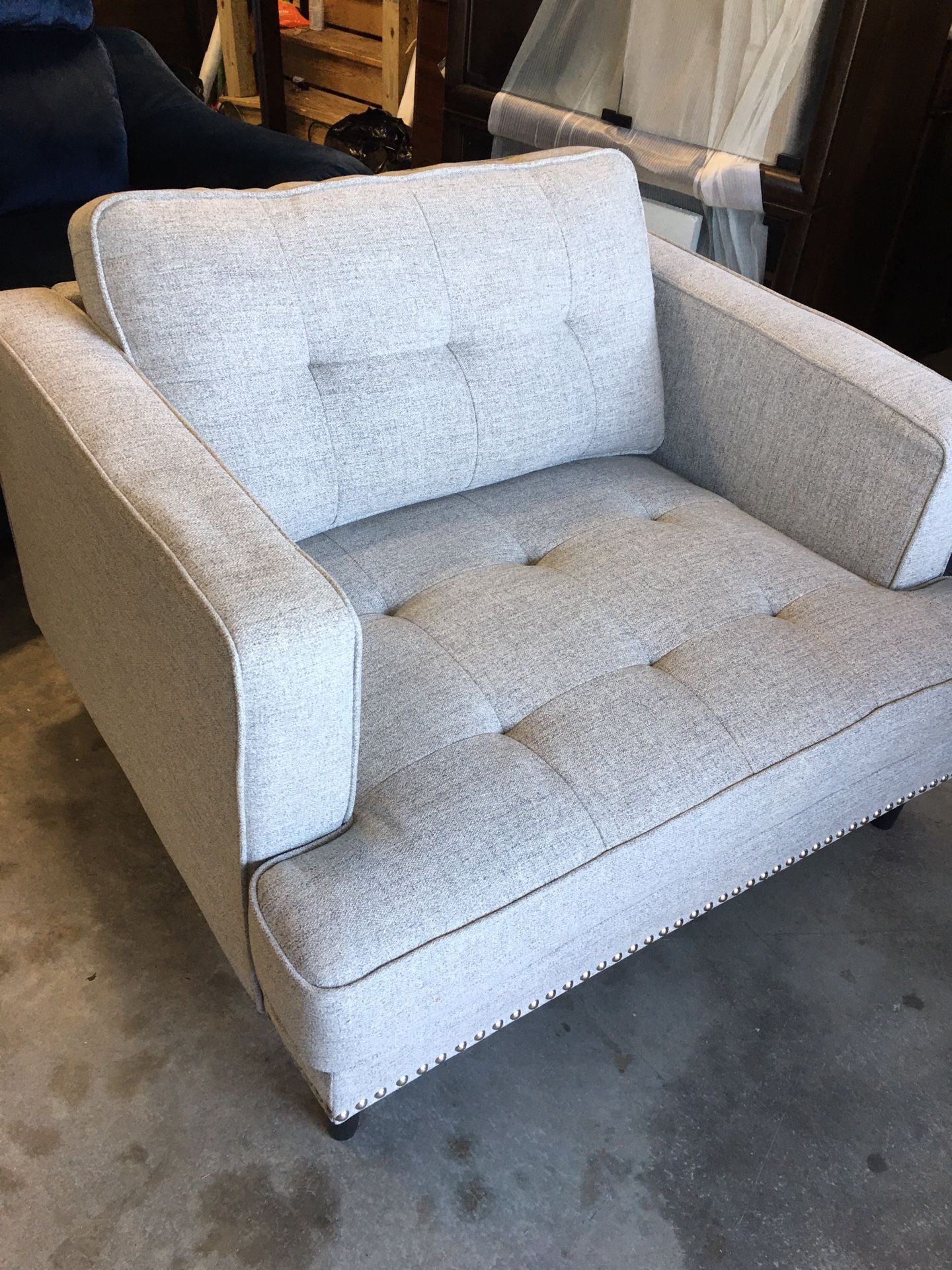 Brand new Lifestyle Tufted Oversized Platinum Chair
