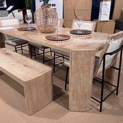 6 Pc Oak Dining Table Set Brand New In Box