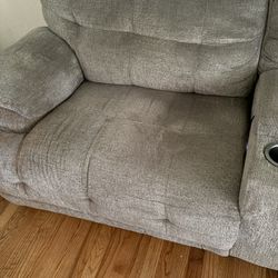 Sofa With Console With Cup Holders And USB Outlets