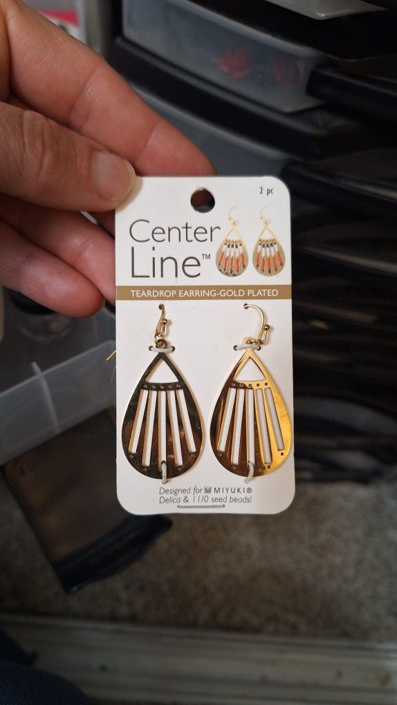 Gold Plated Tear Drop Earring For Beading