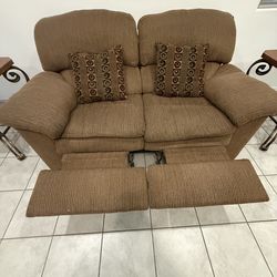 Brown recliner loveseat and sofa set
