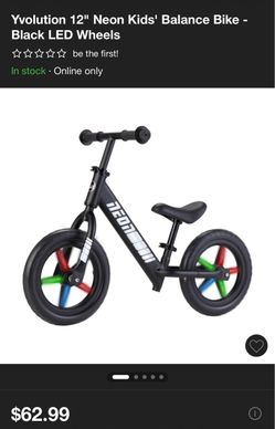 Yvolution Neon 12" Kids Balance Bike LED Wheels