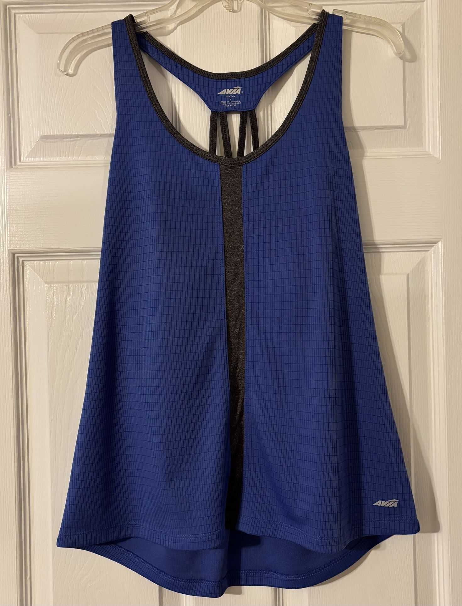 Avia Blue Purple Gray Racetrack Tank Top Size L Activewear