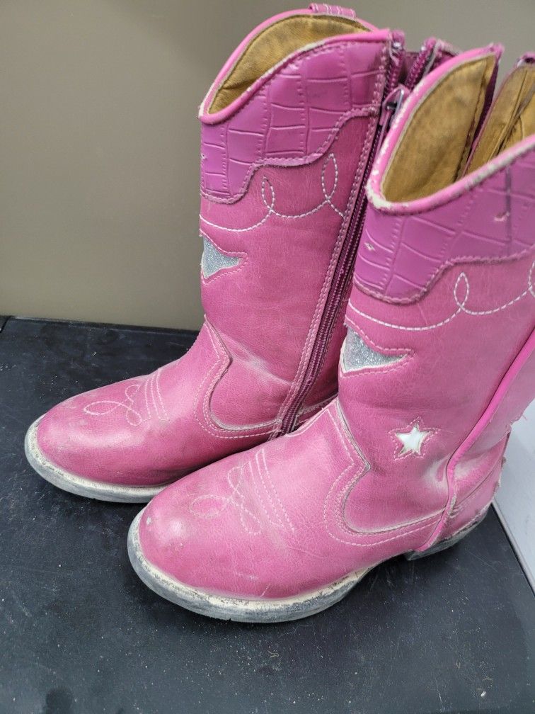 Size 11 Girls Pink Cowgirl Boots
