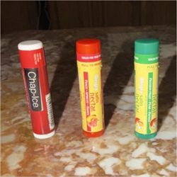 Chap-Ice & Nectar Lip Balm Sticks Assorted Red Yellow Green Lot of 3