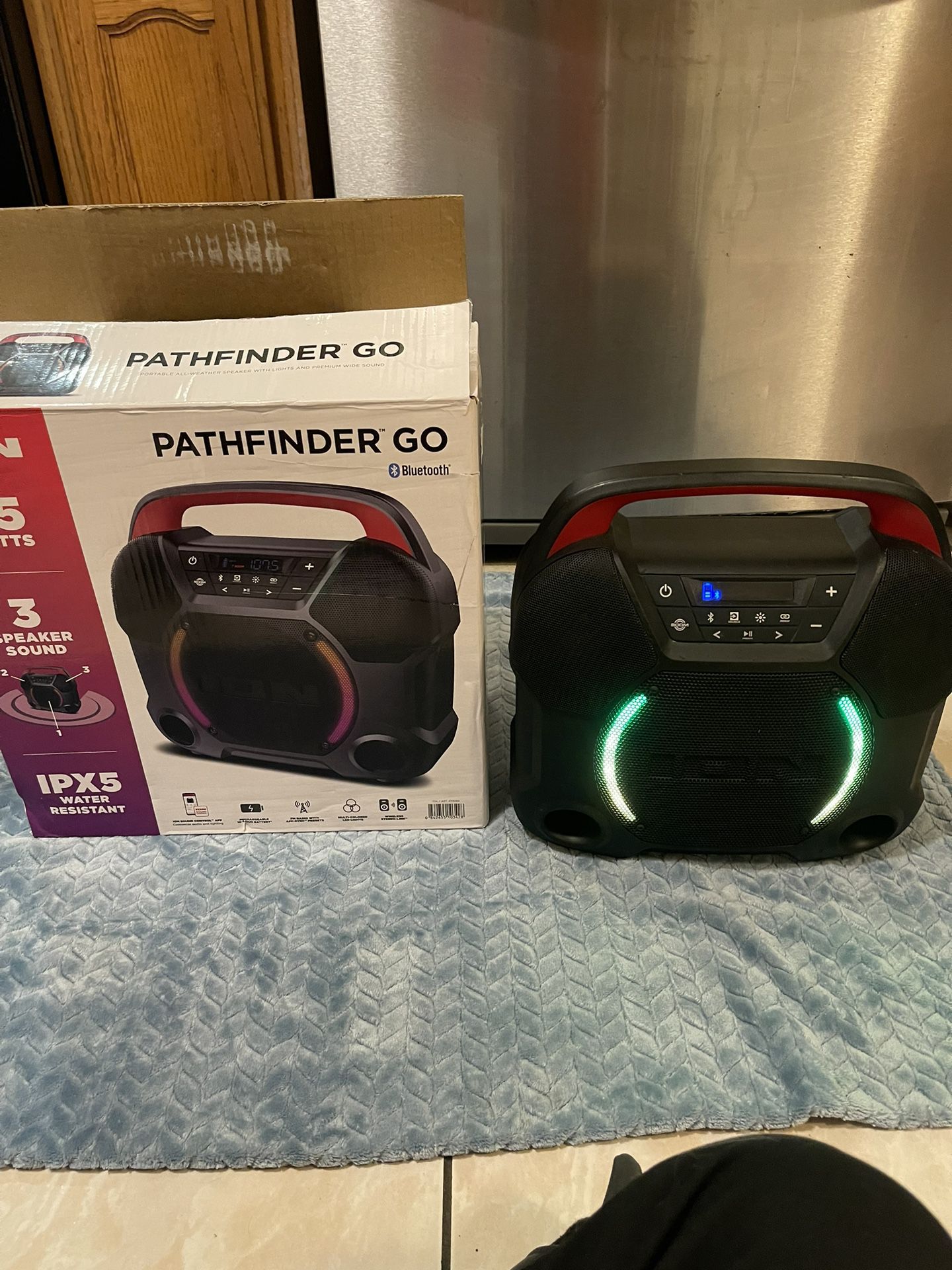 ION Audio Pathfinder Go Portable Bluetooth 3 Rechargeable Speaker w/ Pulse LED Lights