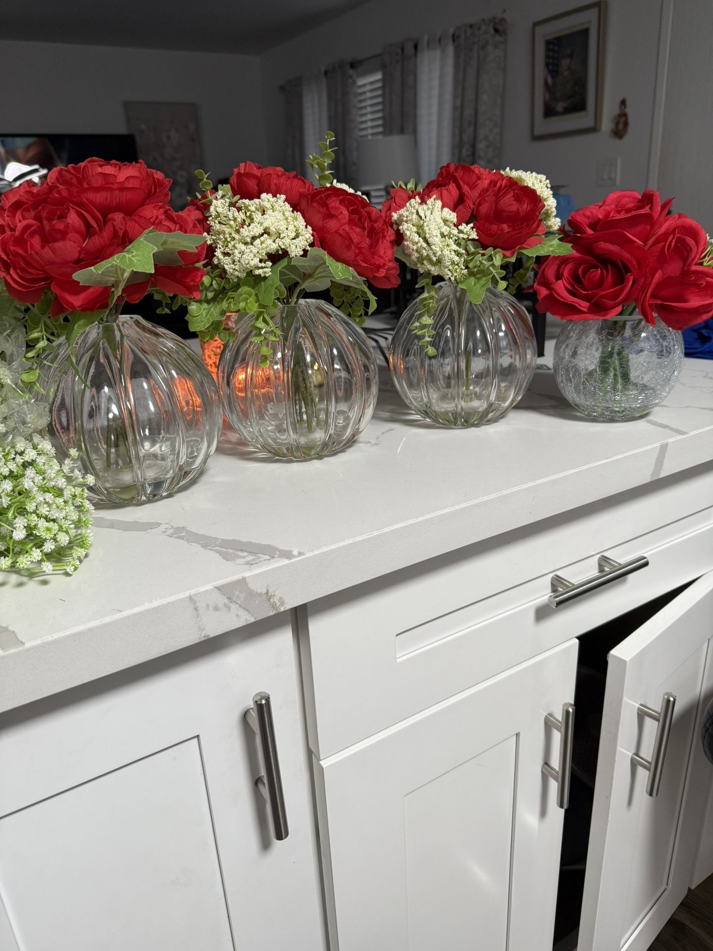 Artificial Red Roses Table Decor 
