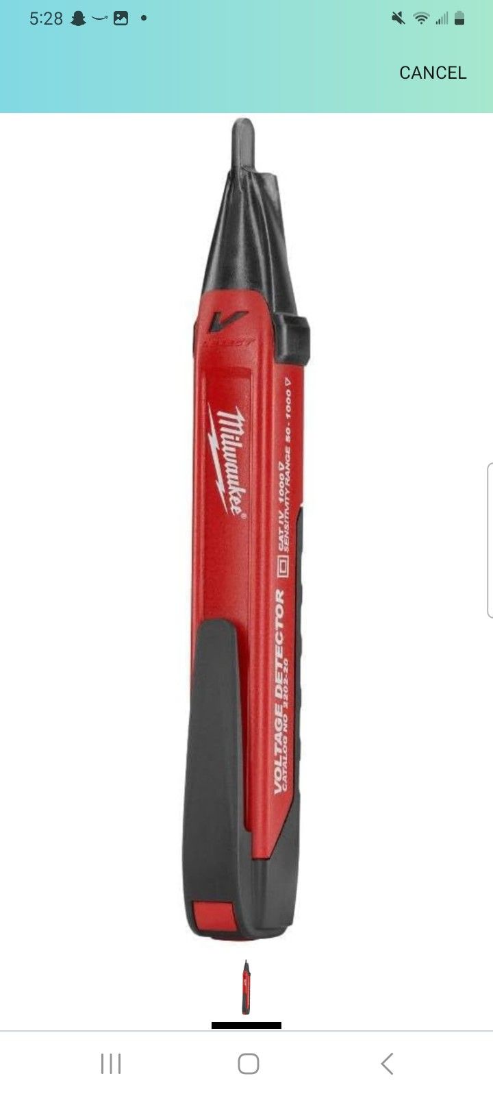Milwaukee
1000-Volt Dual Range Non-Contact Digital Voltage Detector