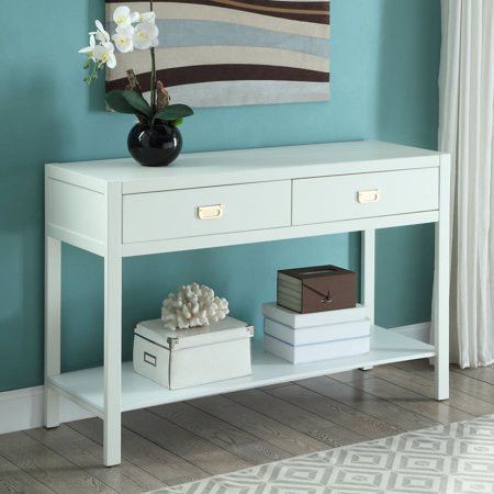 Linon Peggy Console Table, 2 Drawers and 1 Shelf, White