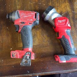 Milwaukee Drill And Lamp 