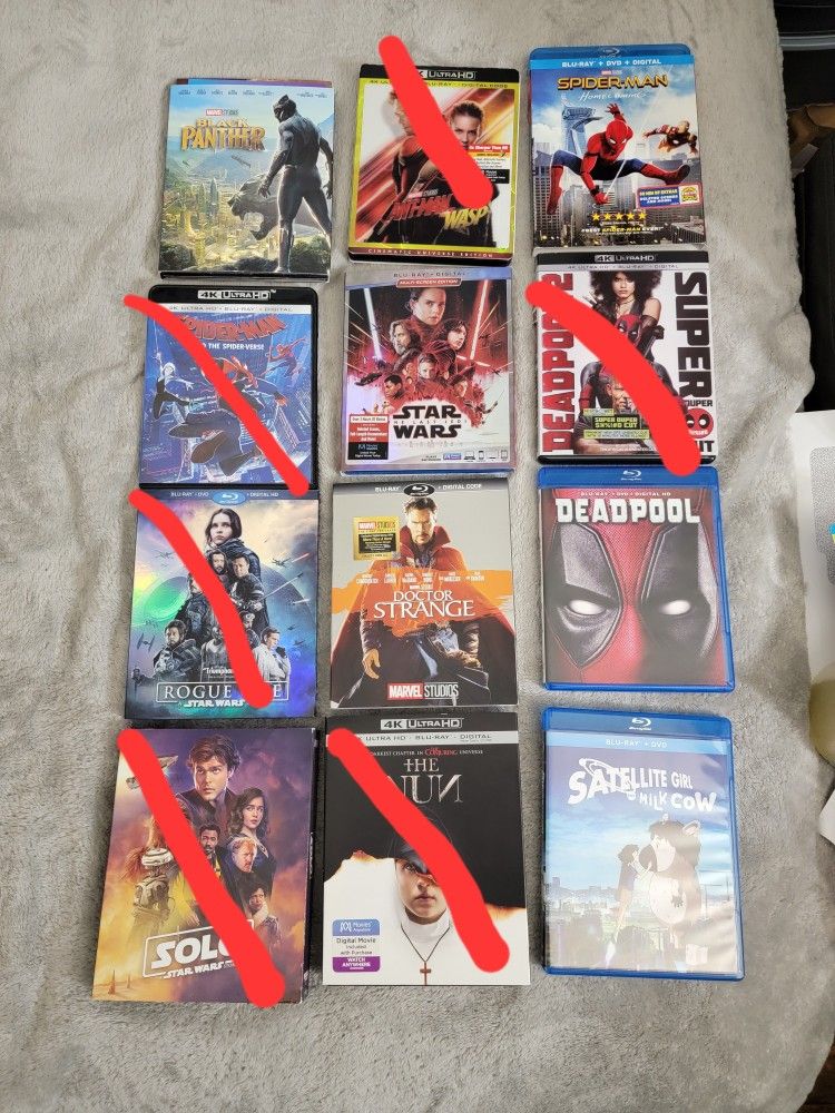 Movies, TV Shows, Series, 4k Blu ray's, Blu ray's, DVD's