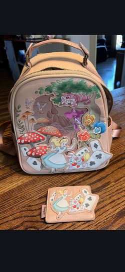 Loungefly Alice in wonderland backpack & wallet
