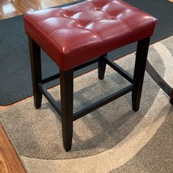 Red Leather Bar Chair