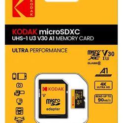 Kodak Micro SD 64gb Memory Card & Adapter 