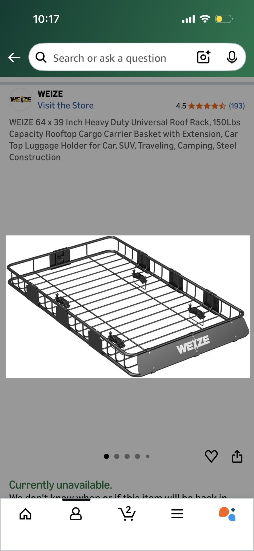 Car Roof Rack Basket