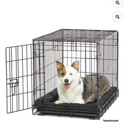 Dog Crate with Divider and Tray, Black, 30"