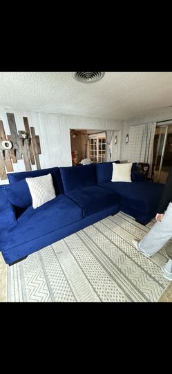 Royal blue Velvet Sectional