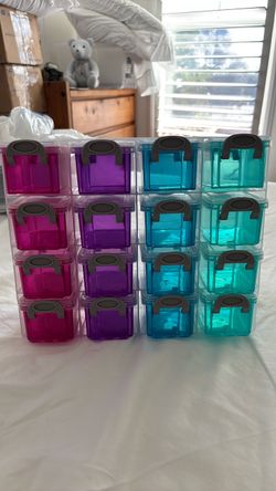 Small Plastic Storage Containers Set of 16