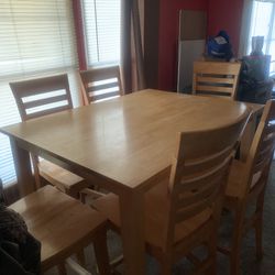 Pub Style Dining Room Table With 6 Chairs 