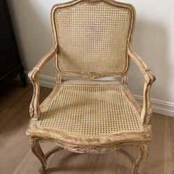 Vintagew French-Style Cane Armchair | Louis XV Inspired