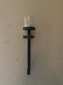 2 Black Iron Candle Holders