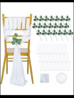 White Wedding chair sashes