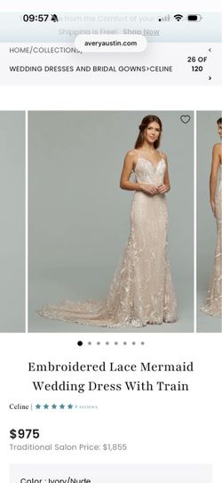 Avery Austin Celine wedding dress size 6, 56" length brand new