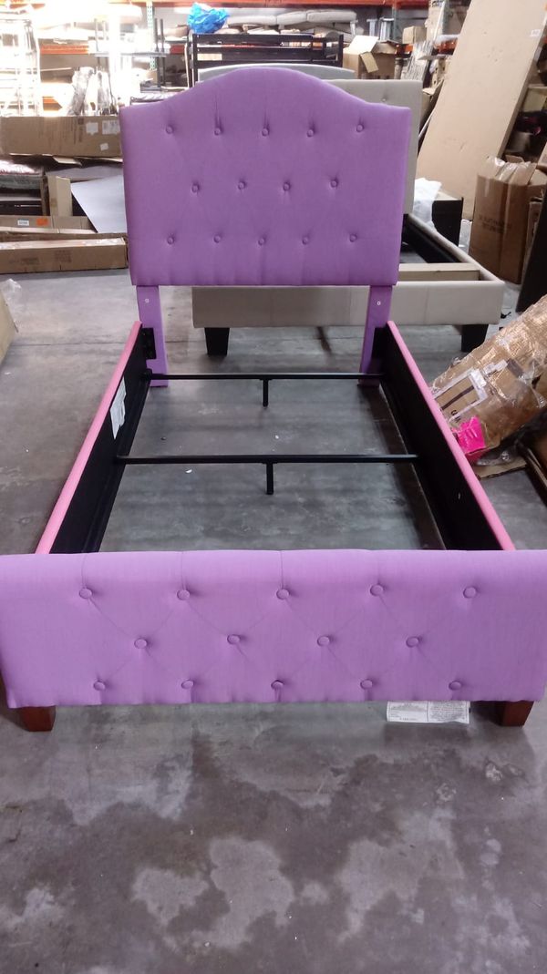 Diva Upholstered Twin Bed, Purple with Pink color for Sale in 