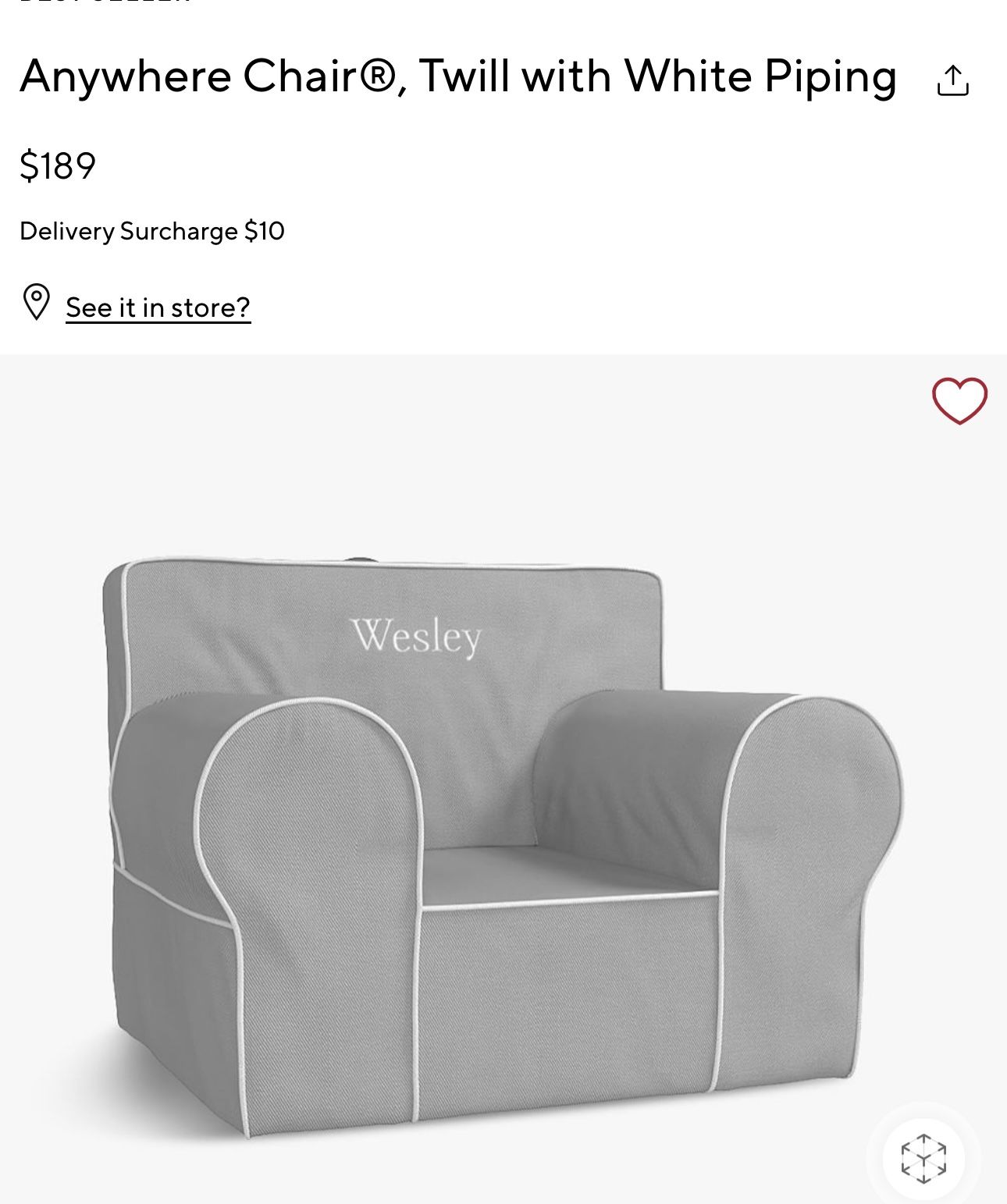 Pottery Barn Kids Anywhere Chair