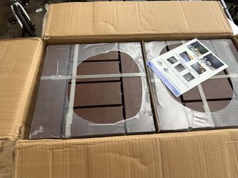 (R-1-41)Streamdale Furniture Streamdale DIY Patio Tiles Interlocking 12'' Red Brown 44pcs