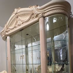 Stunning Ivory Italian China Cabinet for Sale