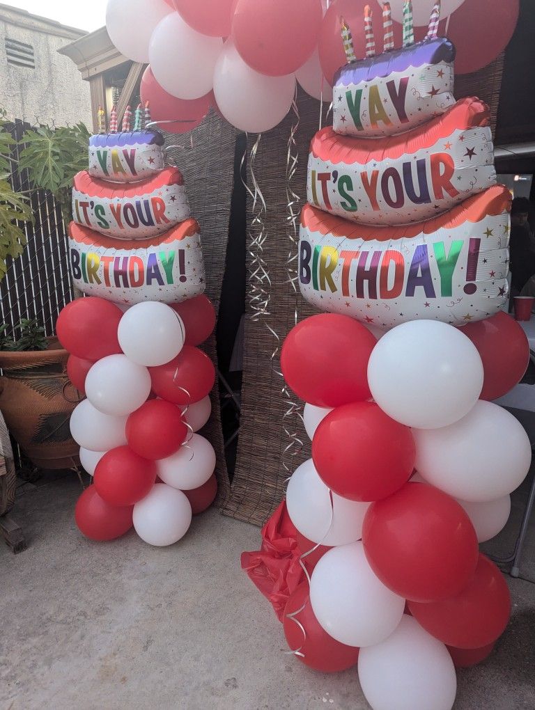 Happy Birthday Balloon Column Tower 