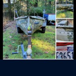 12 Ft Aluminum Boat With Trailer And Electric Motor