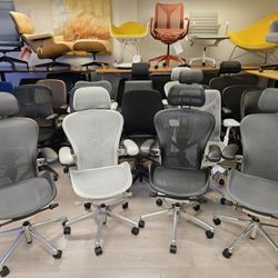 ☘️BRAND NEW!☘️ HERMAN MILLER REMASTERED AERONS PREMIUM POLISHED ALUMINUM MINERAL☘️GRAPHITE ☘️CARBON☘️ONYX  🔥PICK-UP - DELIVERY -  SHIPS SAME DAY
