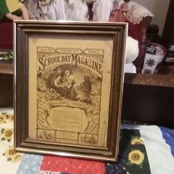 Original Vintage 1873 School Day Magazine In Frame