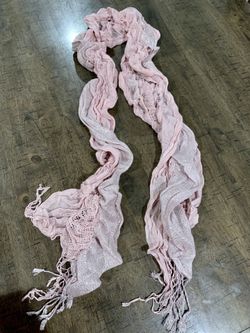 Scrunched Pink Scarf or Shawl