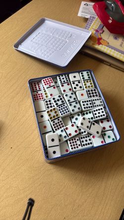 Double fifteen Dominoes 136 Jumbo size color dot