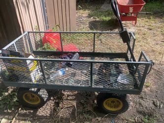 Steel Mesh Garden Utility Wagon Cart