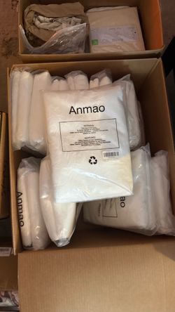 Anmao White Floral Lace Sheer Curtains Textile Item New in Packaging