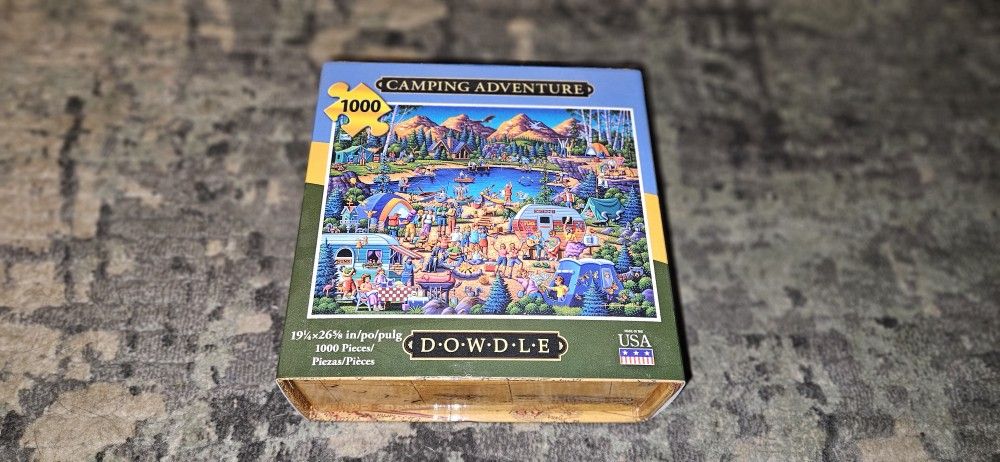 Camping Adventure 1000pc Puzzle 19x26 Art by Eric Dowdle Brand NEW & Sealed!!