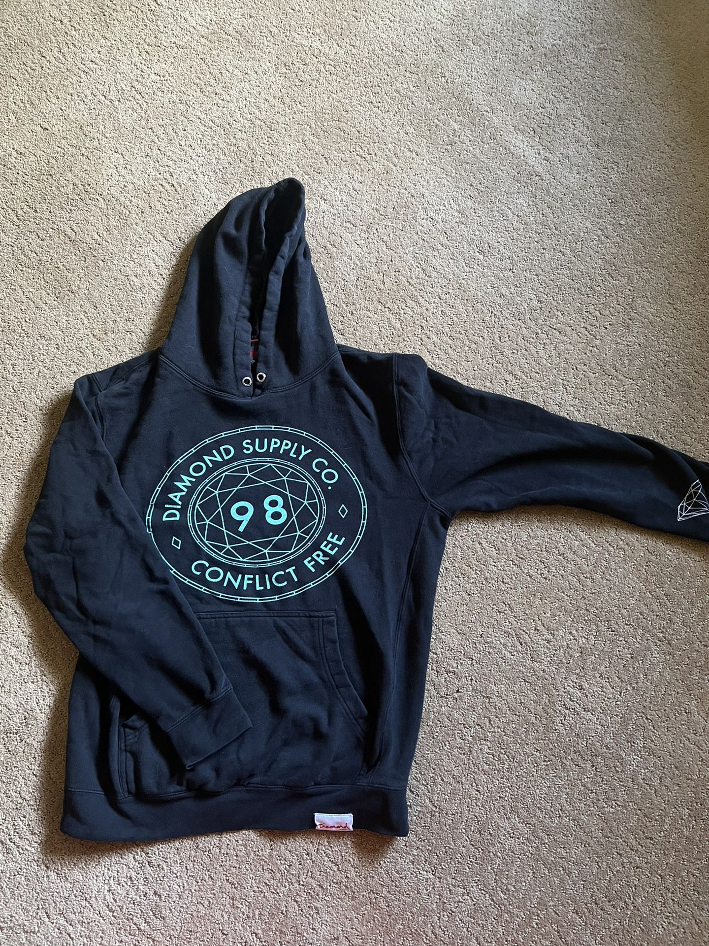 Diamond Supply Co. 98 Conflict Free Men's Medium Black Hoodie Sweatshirt