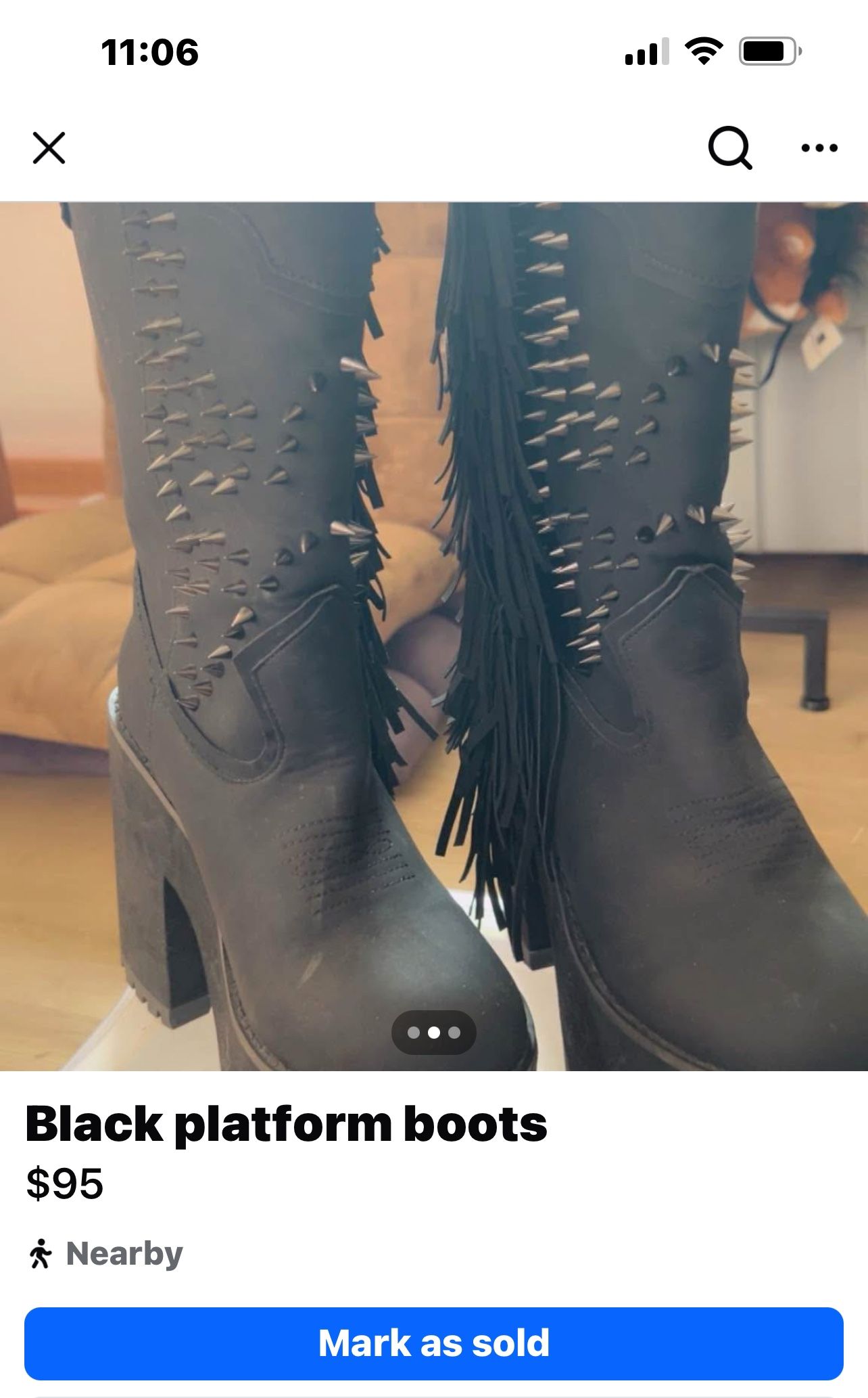 Platform Black Cowgirl Boots