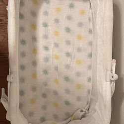 Rocking Baby Bassinet With Sounds And Lights, Comes With Box Of Huggies Diapers Size 1