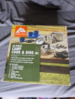22 piece camp cooking and dine set