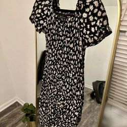 Floral Black Dress