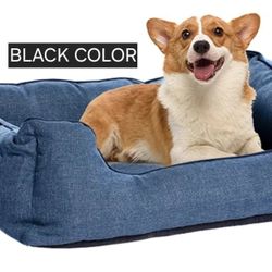 BLACK COLOR - Washable Medium Dog Bed, Dog Beds for Comfortable Sleep, Dog Couch Bed for Large Medium Dogs, Orthopedic Pet Sleeping Dog Bed Fulffy Com